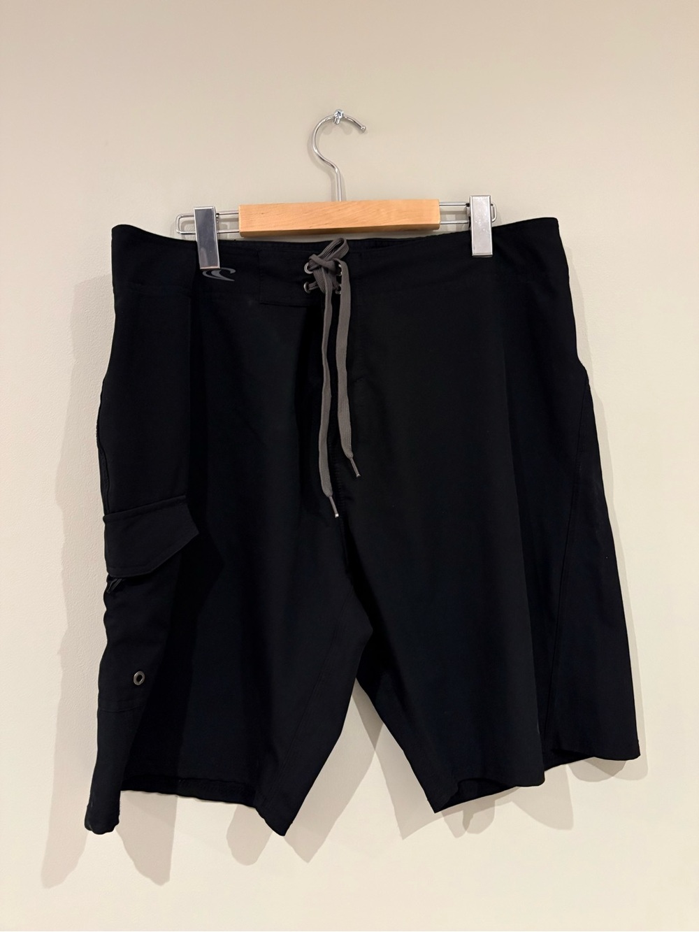Mens Black Board Swim Shorts with Drawstring